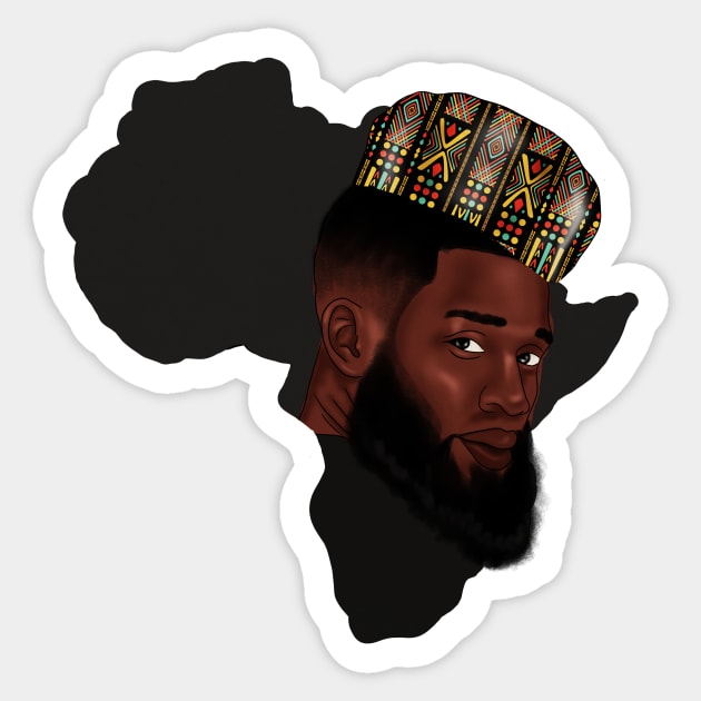 Africa Map, Proud African Man, Black Pride Sticker by logiamerch